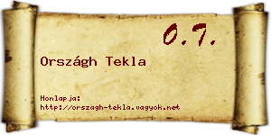 Országh Tekla névjegykártya